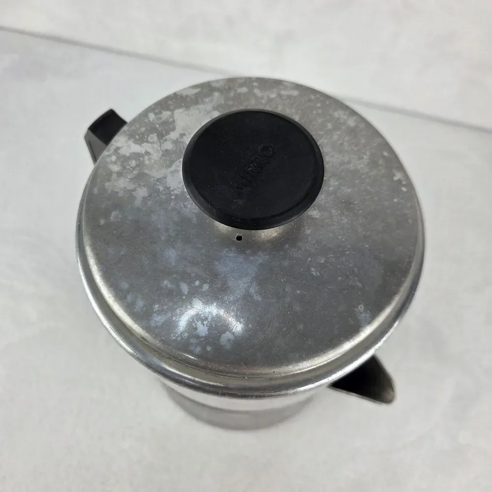 Vintage Mirro 9 Cup Aluminum Drink-O-Later Coffee Percolator Bakelite Handles